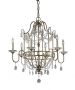 Gia 6 Arm Gilded Silver Crystal Chandelier